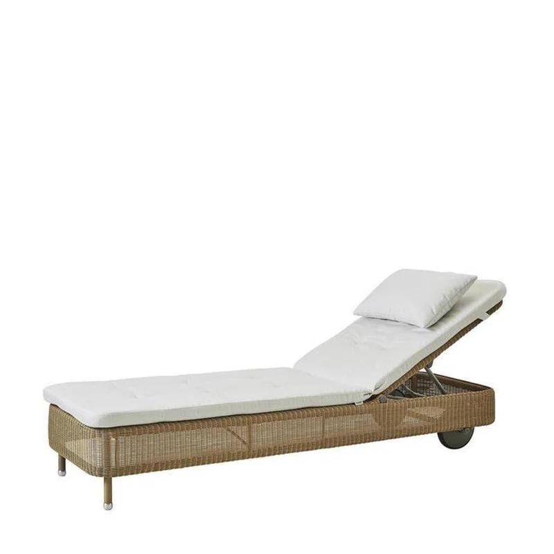 Sun Lounger Presley avec oreiller - Natural