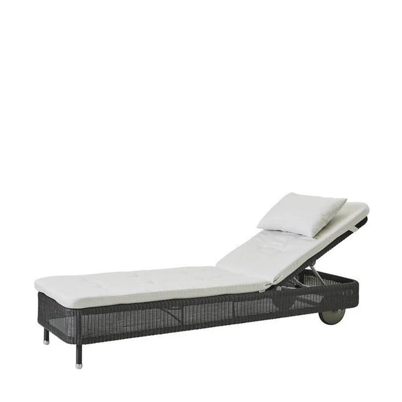 Sun Lounger Presley avec oreiller - noir