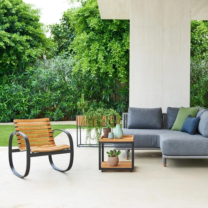 Teck de niveau de table basse - s