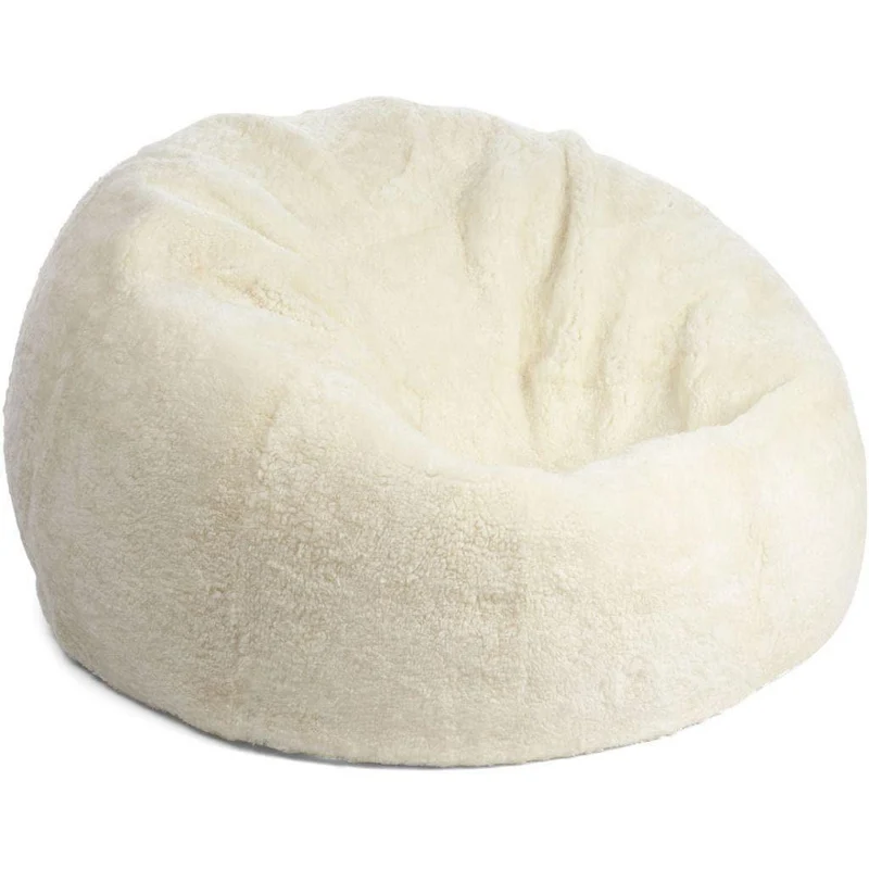 Pouf en peau d'agneau laine mérinos L