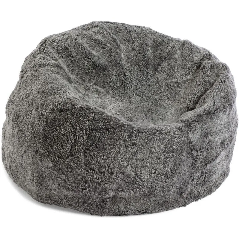 Pouf en peau d'agneau laine mérinos L