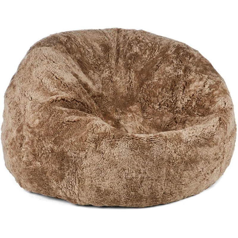 Pouf en peau d'agneau laine mérinos L