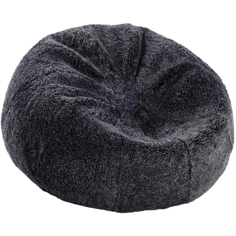 Pouf en peau d'agneau Merino Laine M