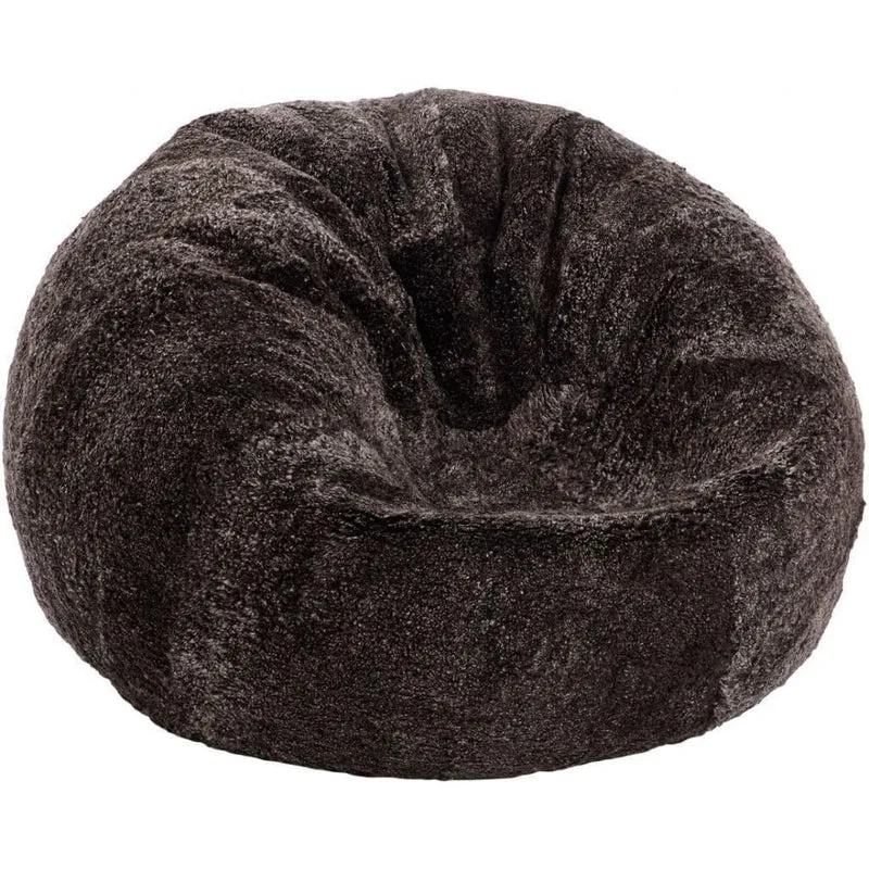 Pouf en peau d'agneau Merino Laine M