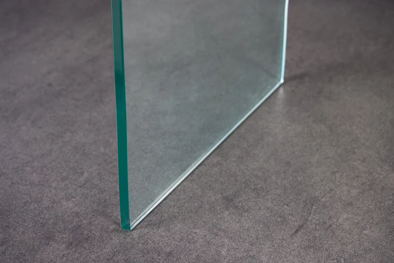 Console design FANTOME 100cm en verre transparent avec étagère