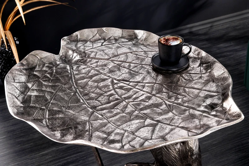 Table d'appoint design WILDLIFE MONKEY 60cm métal argenté fait main