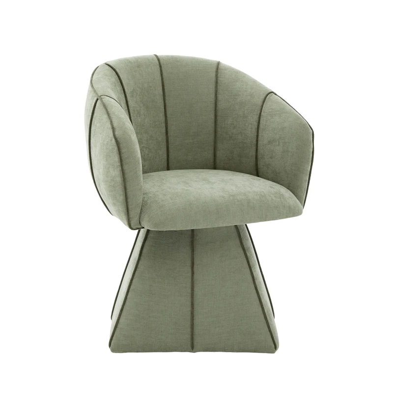 Fauteuil pivotant 360° en chenille vert olive dossier haut 56x54x74,5cm FLEX CONTAINER