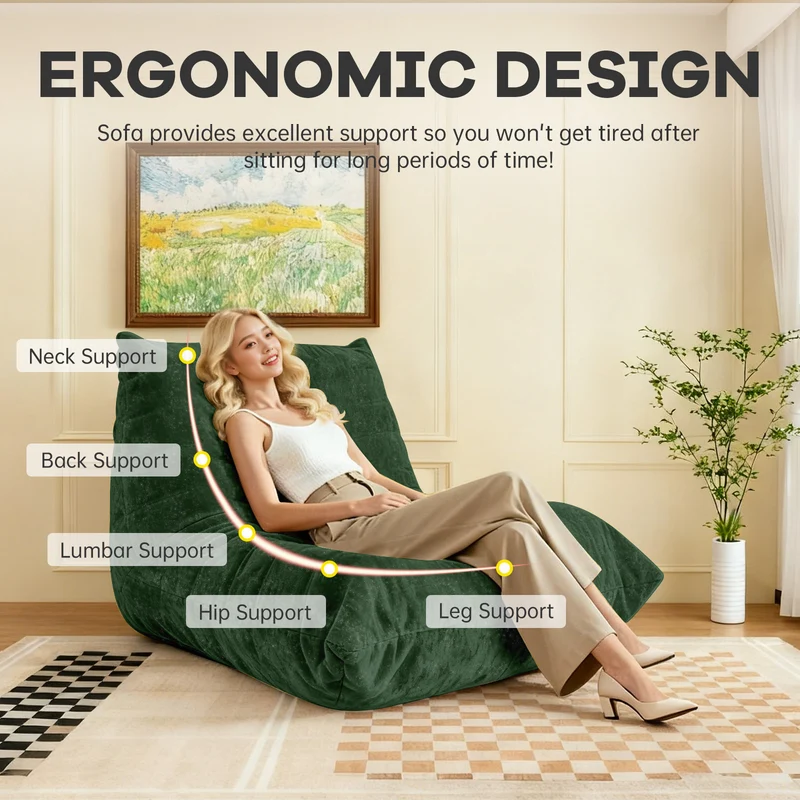 Chauffeuse matelassée chenille verte pailletée fauteuil de sol 90x100cm CHROMEPANEL