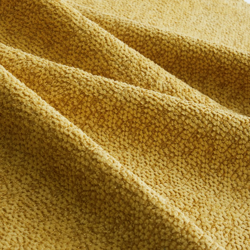 Canapé modulable 2 places jaune moutard, tissu polaire capitonné, sans montage prêt à l'emploi CHESTSET