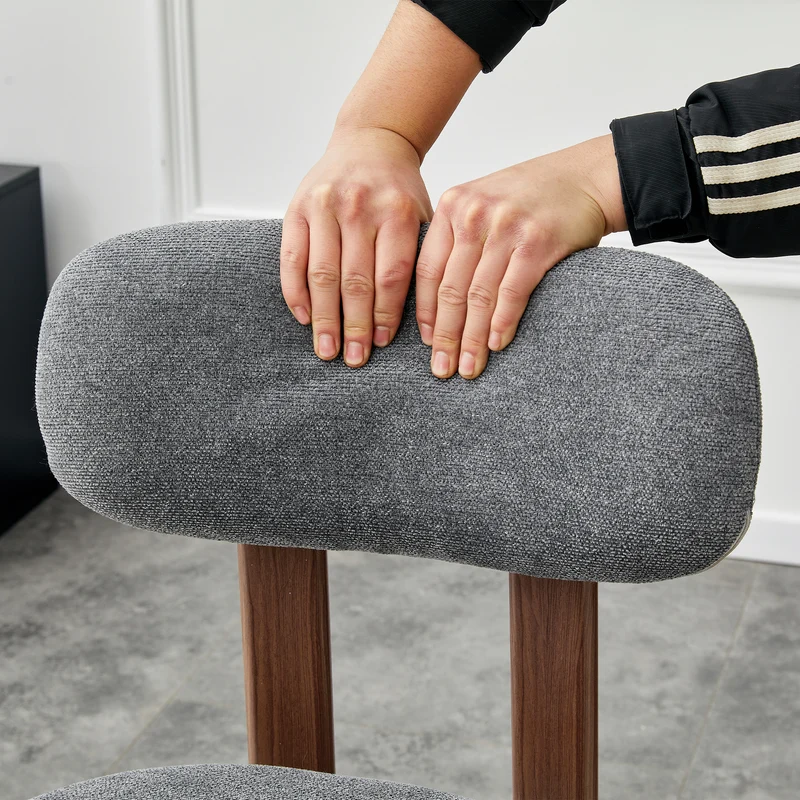 Lot de 2 chaises de salle à manger tissu noir dossier incurvé CLASSICBRASSMAX