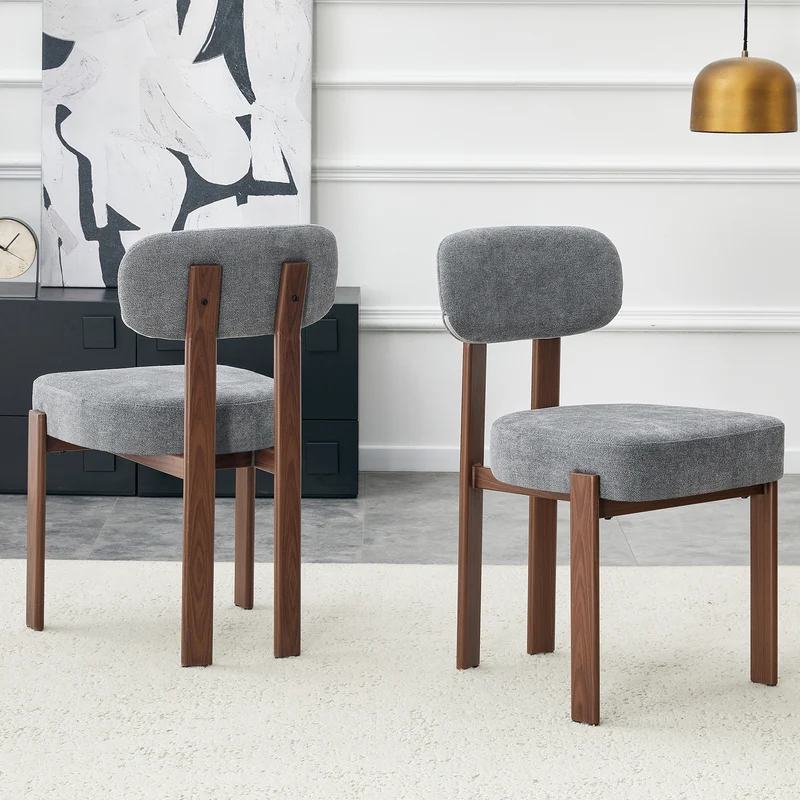 Lot de 2 chaises de salle à manger tissu noir dossier incurvé CLASSICBRASSMAX