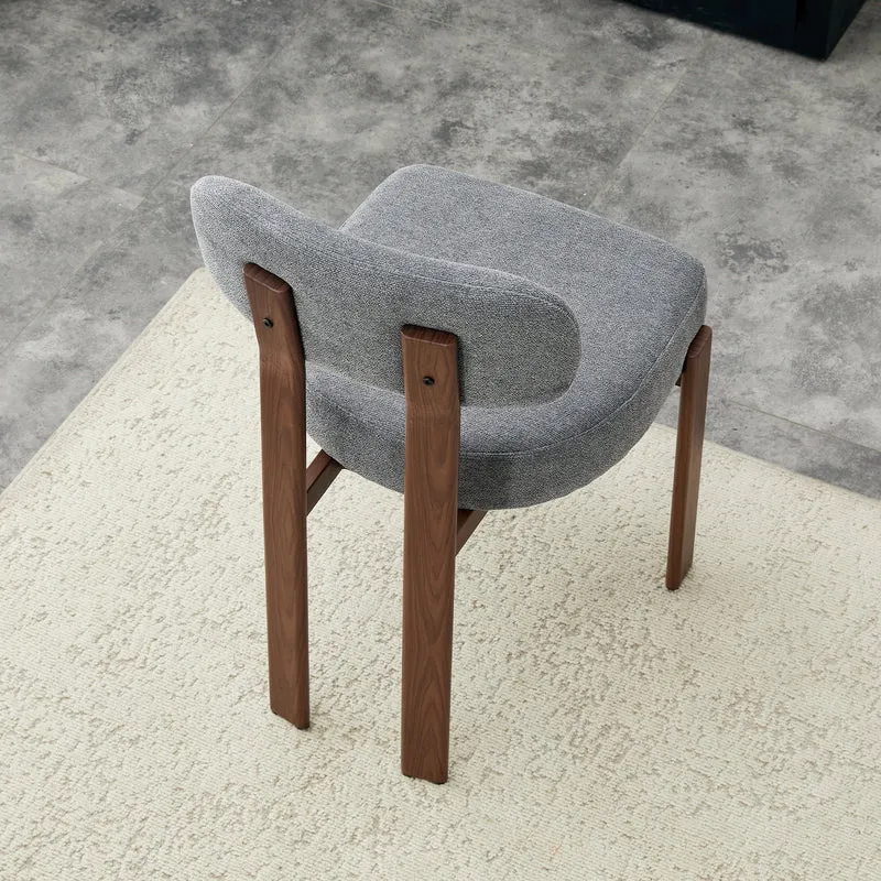 Lot de 2 chaises de salle à manger tissu noir dossier incurvé CLASSICBRASSMAX