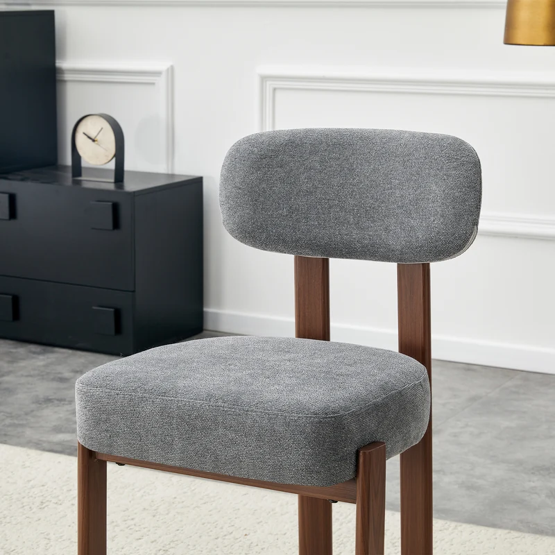Lot de 2 chaises de salle à manger tissu noir dossier incurvé CLASSICBRASSMAX