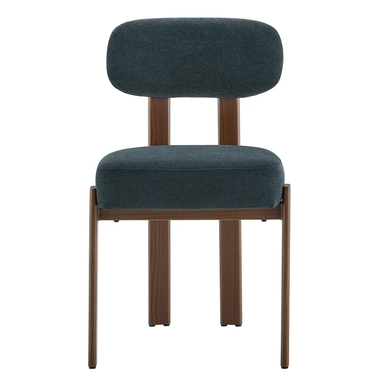 Demonising Lot de 2 chaises de salle à manger en lin noir, style moderne mi-siècle, dossier courbé, rembourrage épais, 57x49x82,5 cm CLASSICBOXSET