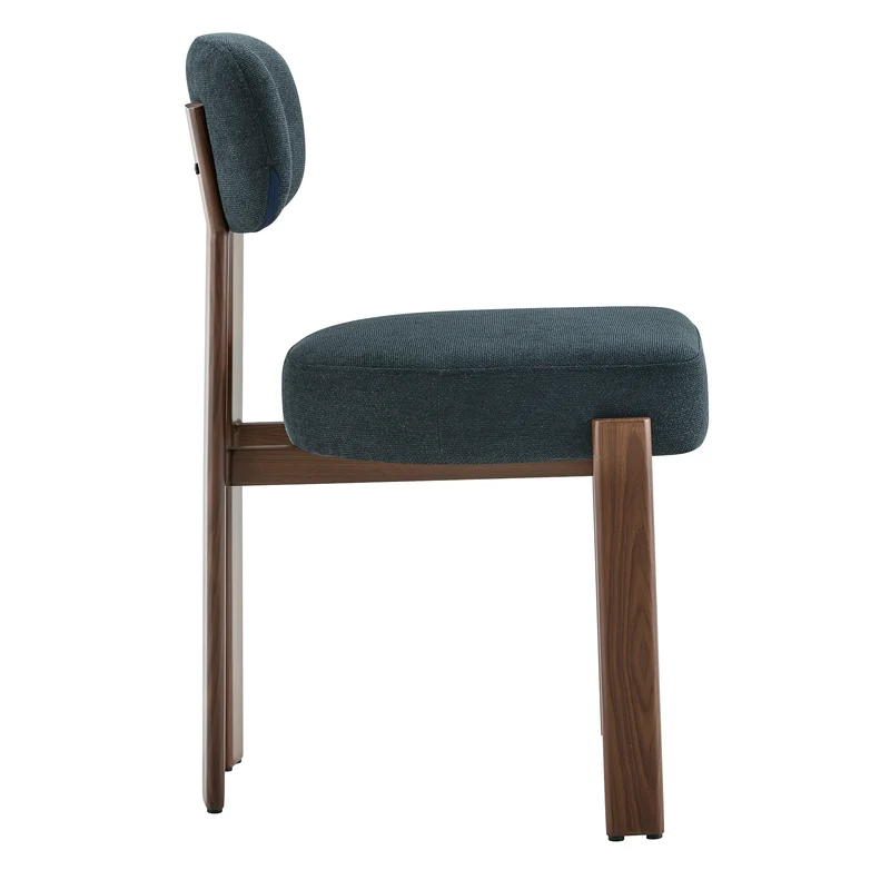 Lot de 4 chaises de salle à manger en lin noir, dossier courbé, rembourrage épais 57x49x82,5 cm CLASSICBOXHOME