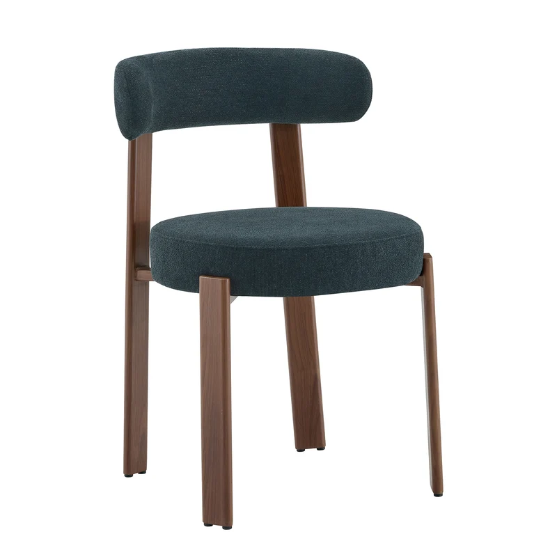 Lot de 4 chaises de salle à manger tissu noir dossier incurvé CLASSICBENCHHOME