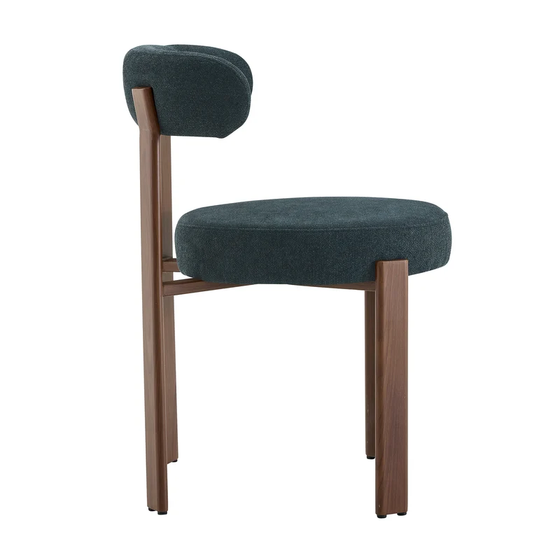 Lot de 4 chaises de salle à manger tissu noir dossier incurvé CLASSICBENCHHOME