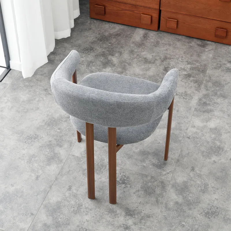 Lot de 2 chaises en lin gris clair, pieds métalliques effet bois noyer CLASSICCARTSET