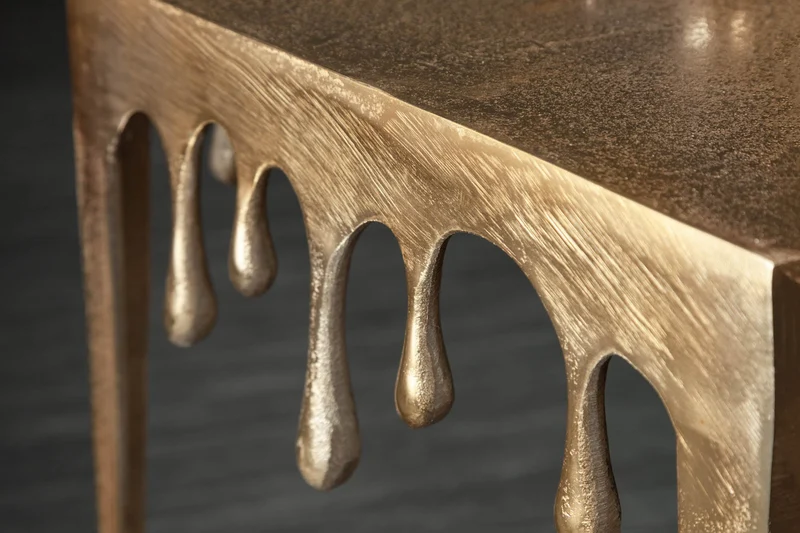 Table d'appoint extravagante LIQUID LINE S 34cm design goutte d'or