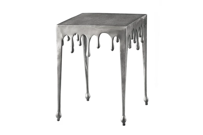 Table d'appoint extravagante LIQUID LINE S 34cm design goutte argentée