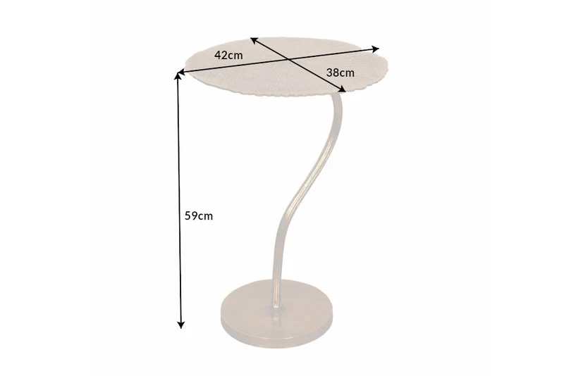 Table d'appoint design faite main ABSTRACT LEAF 40cm or