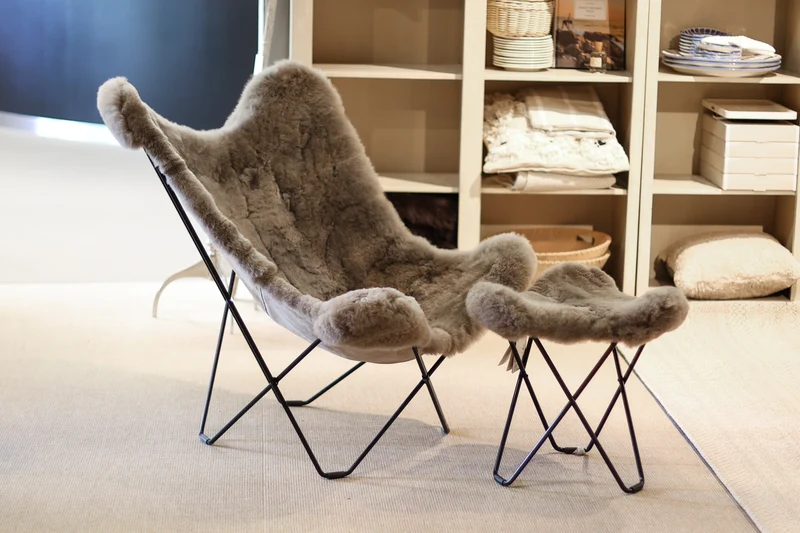 Fauteuil EXPO Cuero MARIPOSA Butterfly avec repose-pieds