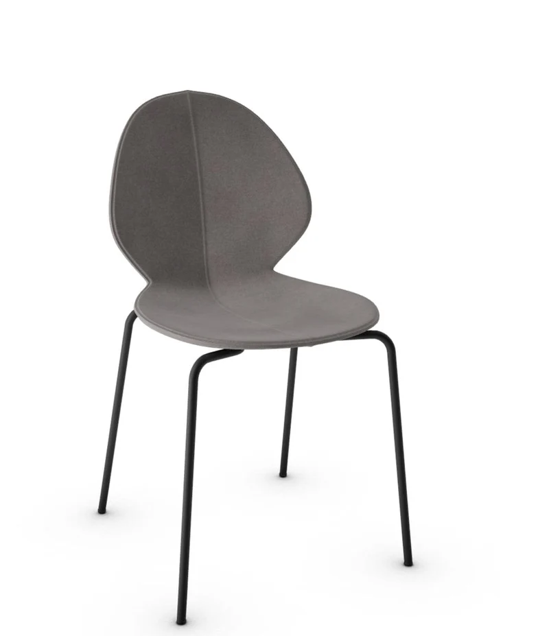 Chaise Calligaris - Basil (Gris Opaque, Pieds en métal) CS1359
