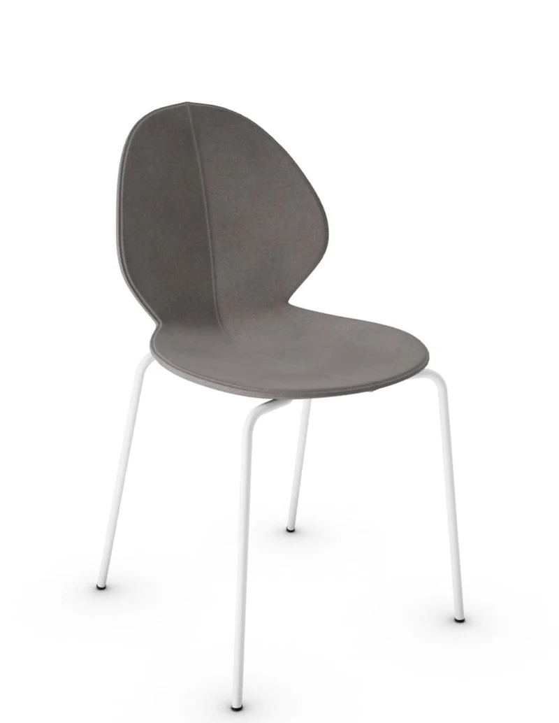 Chaise Calligaris - Basil (Blanc, Pieds en métal) CS1359