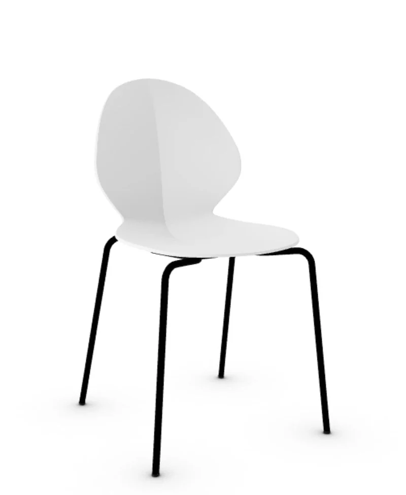 Chaise Calligaris - Basil (Noir Opaque, Pieds en métal) CS1359