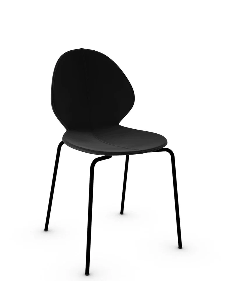 Chaise Calligaris - Basil (Noir Opaque, Pieds en métal) CS1359