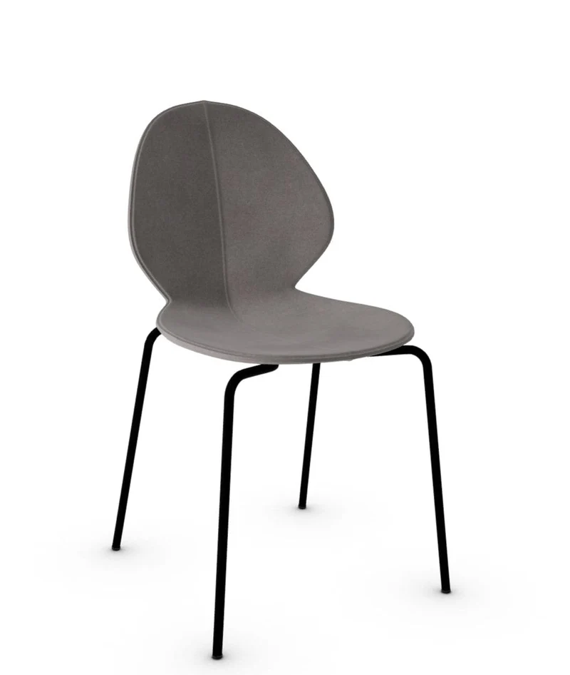 Chaise Calligaris - Basil (Noir Opaque, Pieds en métal) CS1359