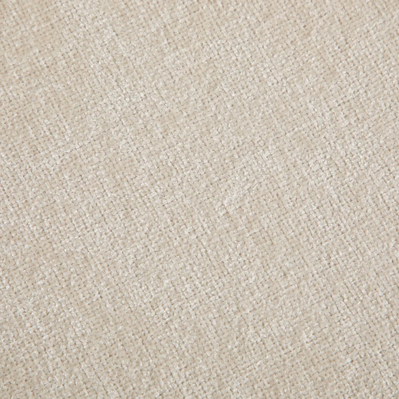 Lot de 2 chaises de salle à manger tissu chenille beige pieds bois massif BIRCHCURTAIN