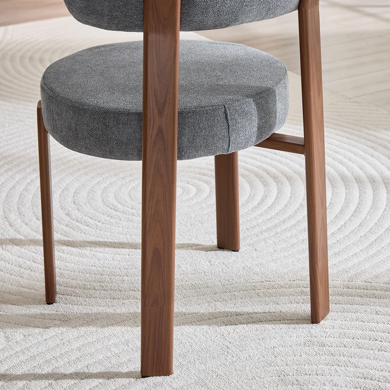 Lot de 2 chaises de salle à manger tissu gris dossier incurvé CLASSICBIRCHONE