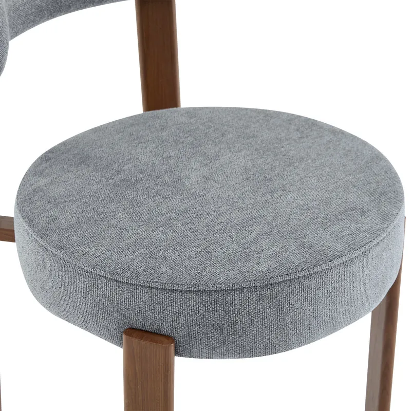 Lot de 2 chaises de salle à manger tissu gris dossier incurvé CLASSICBIRCHONE
