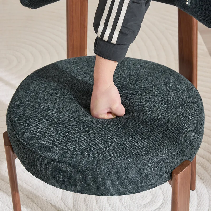Lot de 2 chaises de salle à manger tissu noir dossier incurvé CLASSICBENCHSET