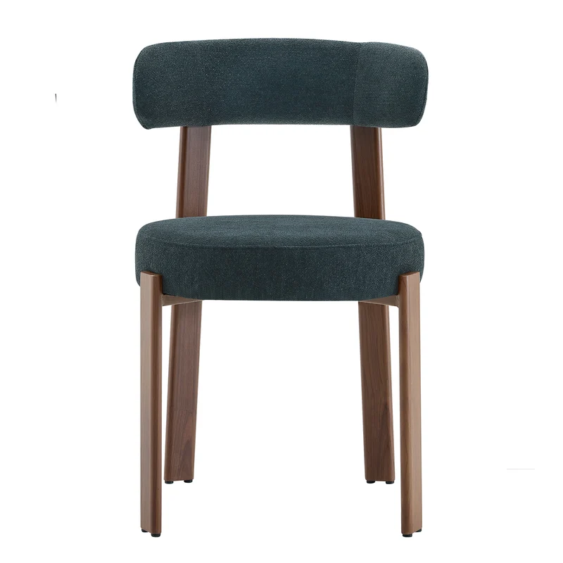 Lot de 2 chaises de salle à manger tissu noir dossier incurvé CLASSICBENCHSET