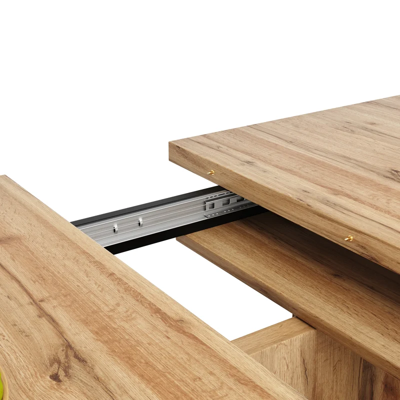 Table de salle à manger extensible effet bois naturel, pieds croisé, 6-8 personnes 119-158,5cm CLIFFPOND