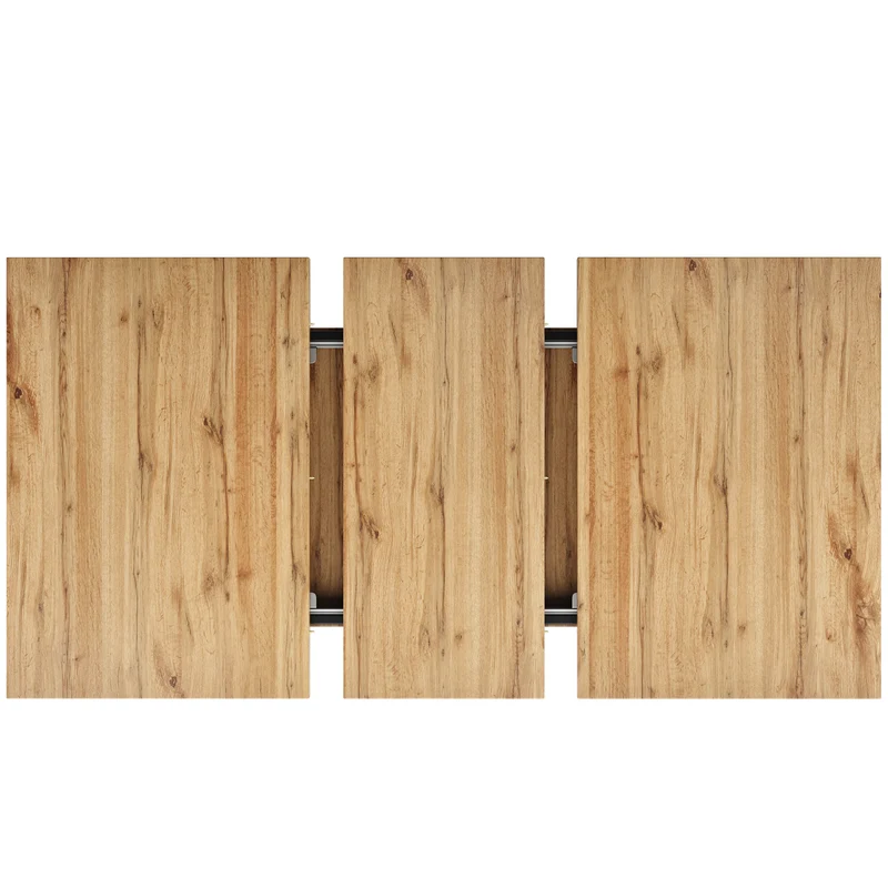 Table de salle à manger extensible effet bois naturel, pieds croisé, 6-8 personnes 119-158,5cm CLIFFPOND