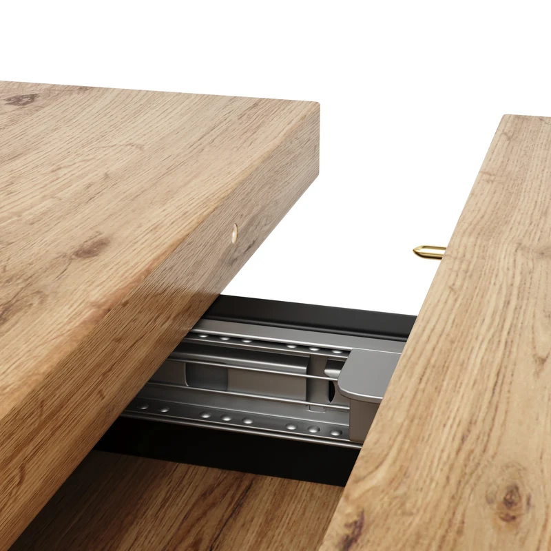 Table de salle à manger extensible effet bois naturel, pieds croisé, 6-8 personnes 119-158,5cm CLIFFPOND