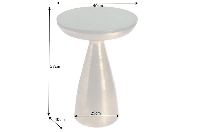 Table d'appoint ronde ELEMENTS 60 cm en marbre vert doré faite main