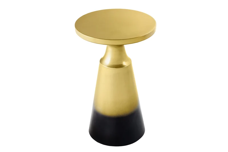 Table d'appoint design ABSTRACT 60cm métal doré patiné brossé guéridon rond fait main