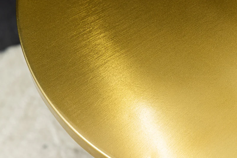 Table d'appoint design ABSTRACT 60cm métal doré patiné brossé guéridon rond fait main