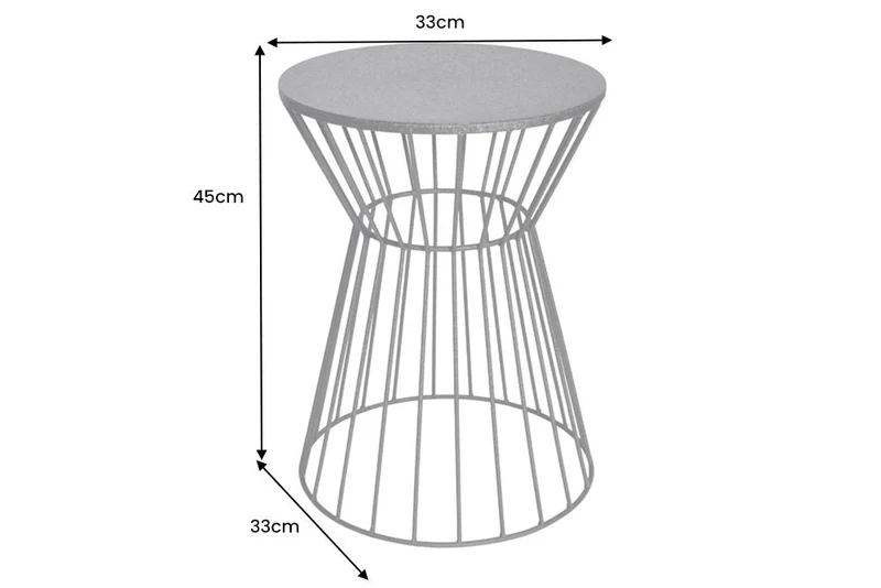 Table d'appoint ronde VARIATION 45cm structure métal noir fer fait main