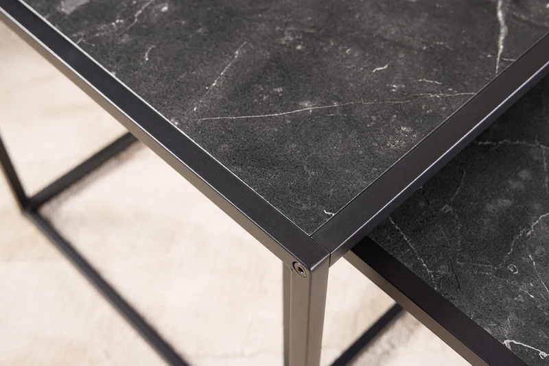 Lot de 2 tables d'appoint SLIM LINE 50cm tables basses en métal graphite