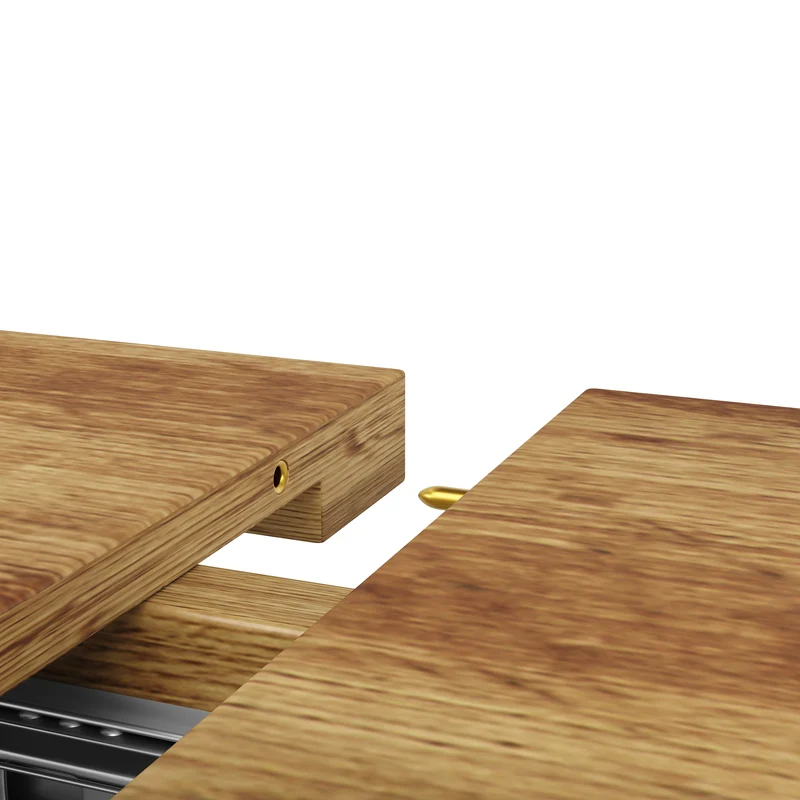 Table de salle à manger extensible effet bois, pieds étoile métal noir, 120-160x80 cm ARMOIREFLOW