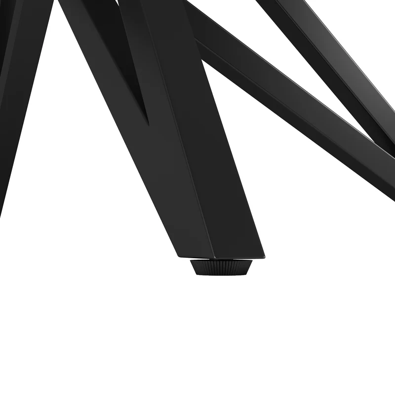 Table de salle à manger extensible effet bois, pieds étoile métal noir, 120-160x80 cm ARMOIREFLOW
