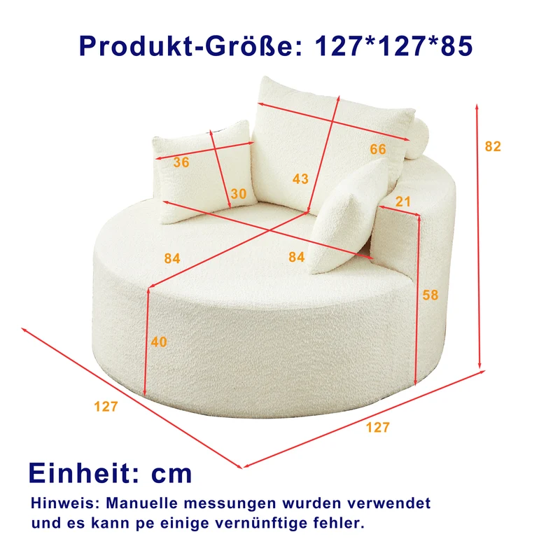 Fauteuil simple en chenille beige avec coussins, mousse sans montage BENCHWICKER