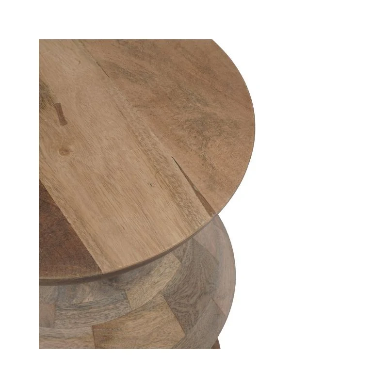 Table basse en bois de manguier, D33xH45CM