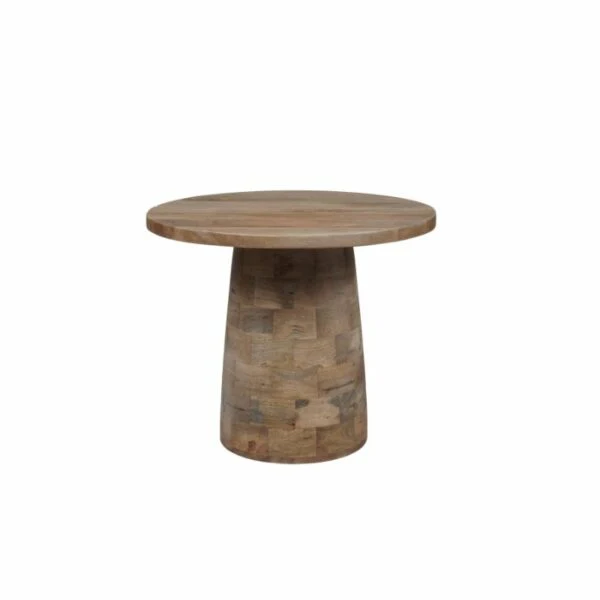 Table basse en bois de manguier finition sable, D60xH50CM