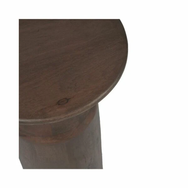 Table basse en bois de manguier finition noyer, D40xH60CM